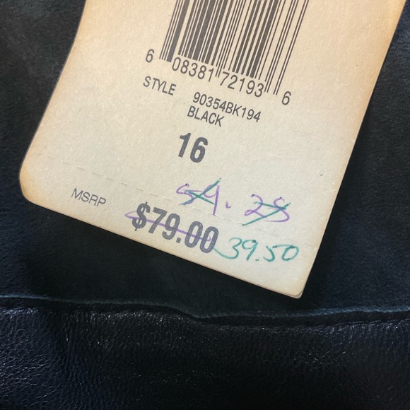 ALFANI Black 100% Leather Chevron Skirt – Size 16 NWT - Picture 5 of 9